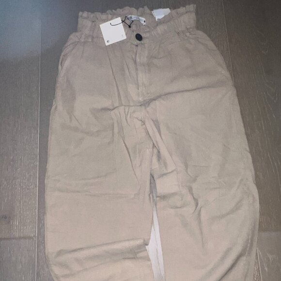 NWT! Zara Cream Baggy Corduroy Pant (US 2) - Picture 2 of 5
